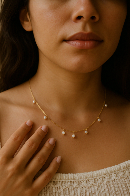 Pearl Tag Necklace