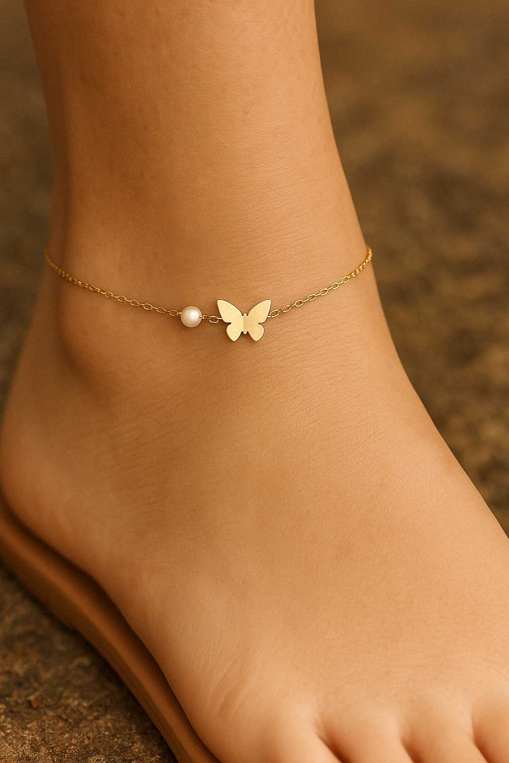 Butterfly Pearl Anklet