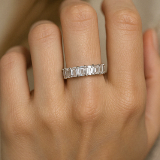 Moonstone Eternity Ring White Gold