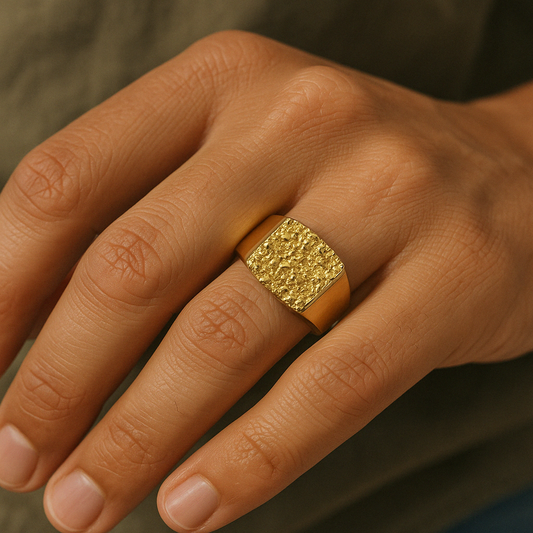 Hammered Square Signet