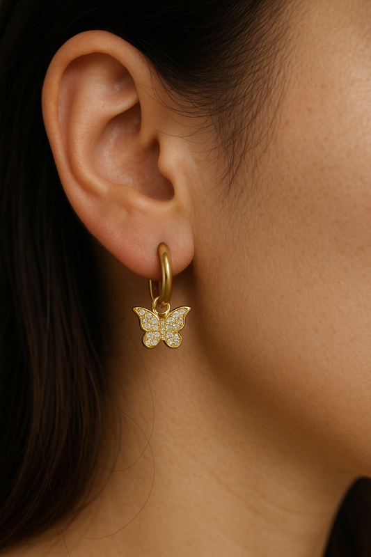 Studded Butterfly Huggies