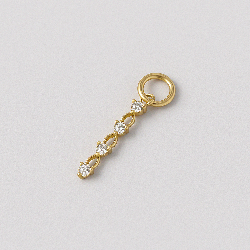 Long Drop Diamond Charm