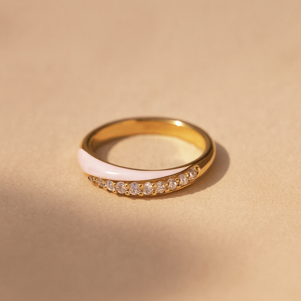 Enamel Diamond Ring