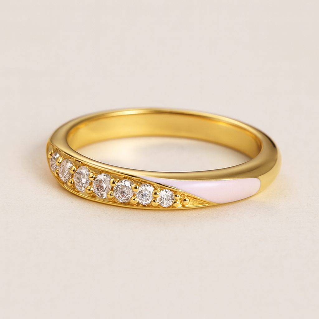 Enamel Diamond Ring