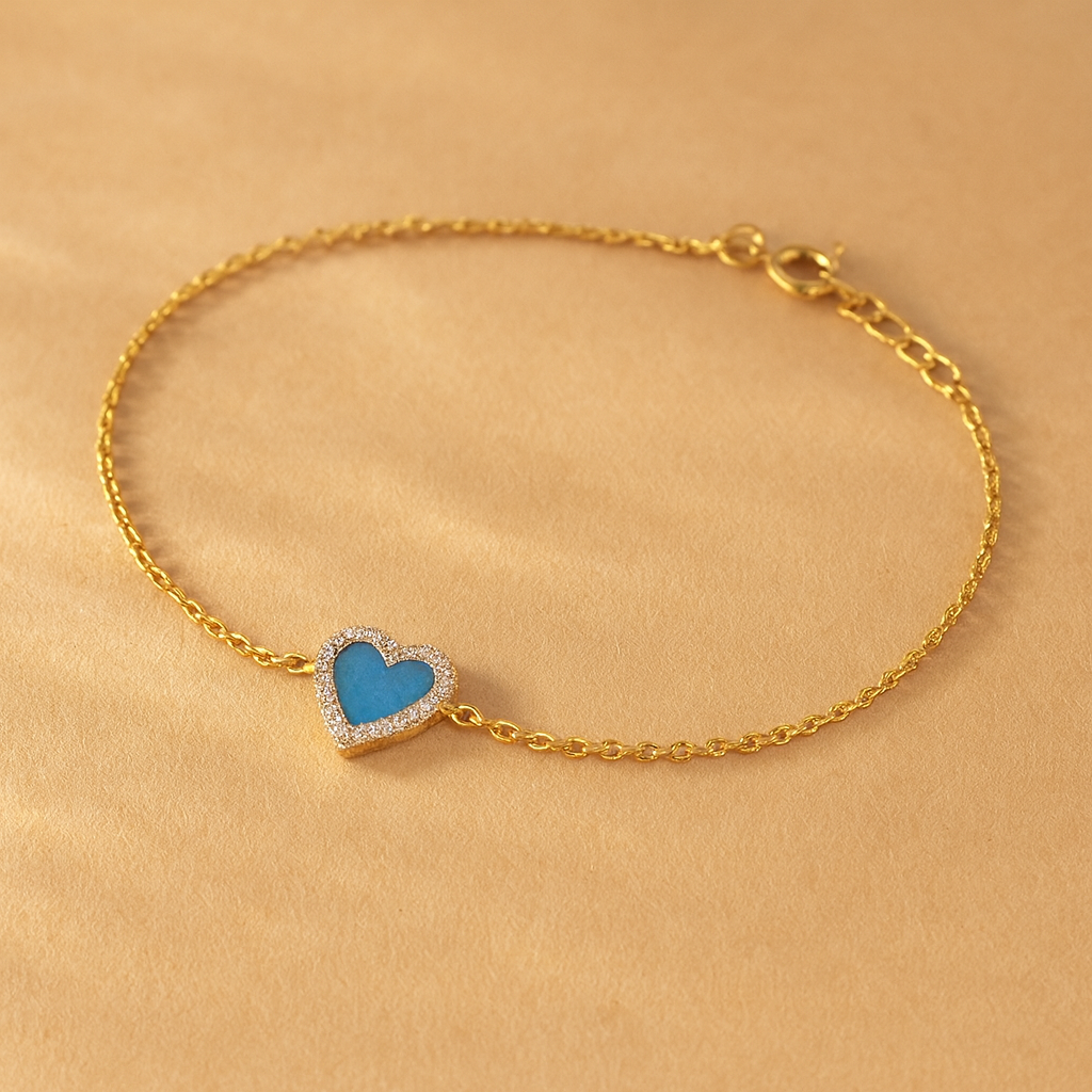 Diamond Colored Heart Bracelet
