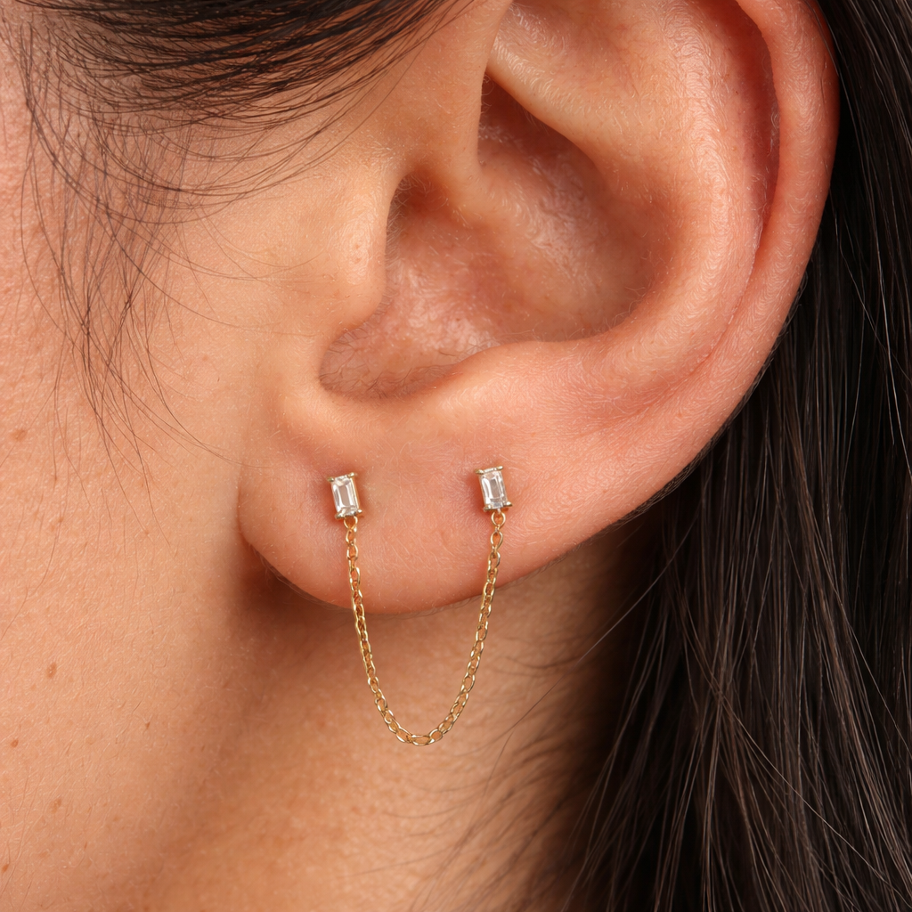 Baguette Chain Earrings