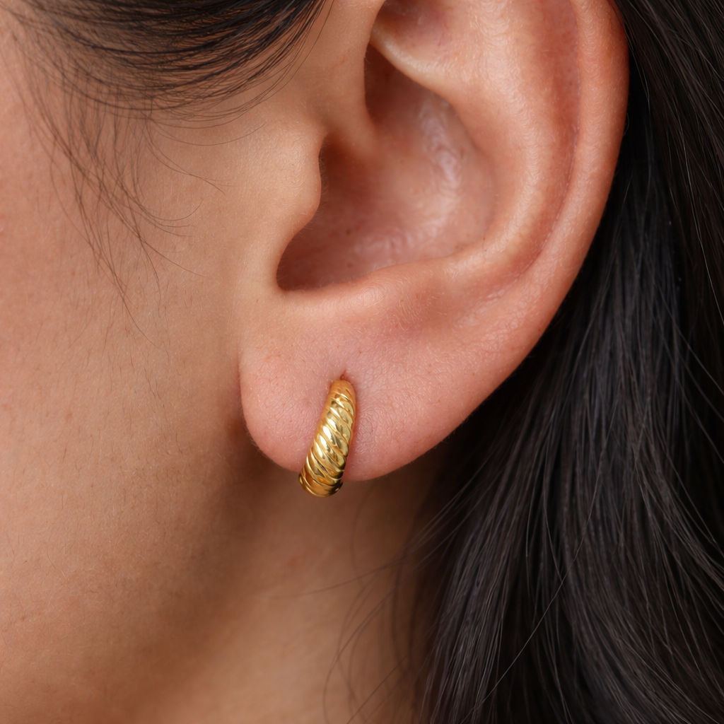 Twisted Huggie Earring