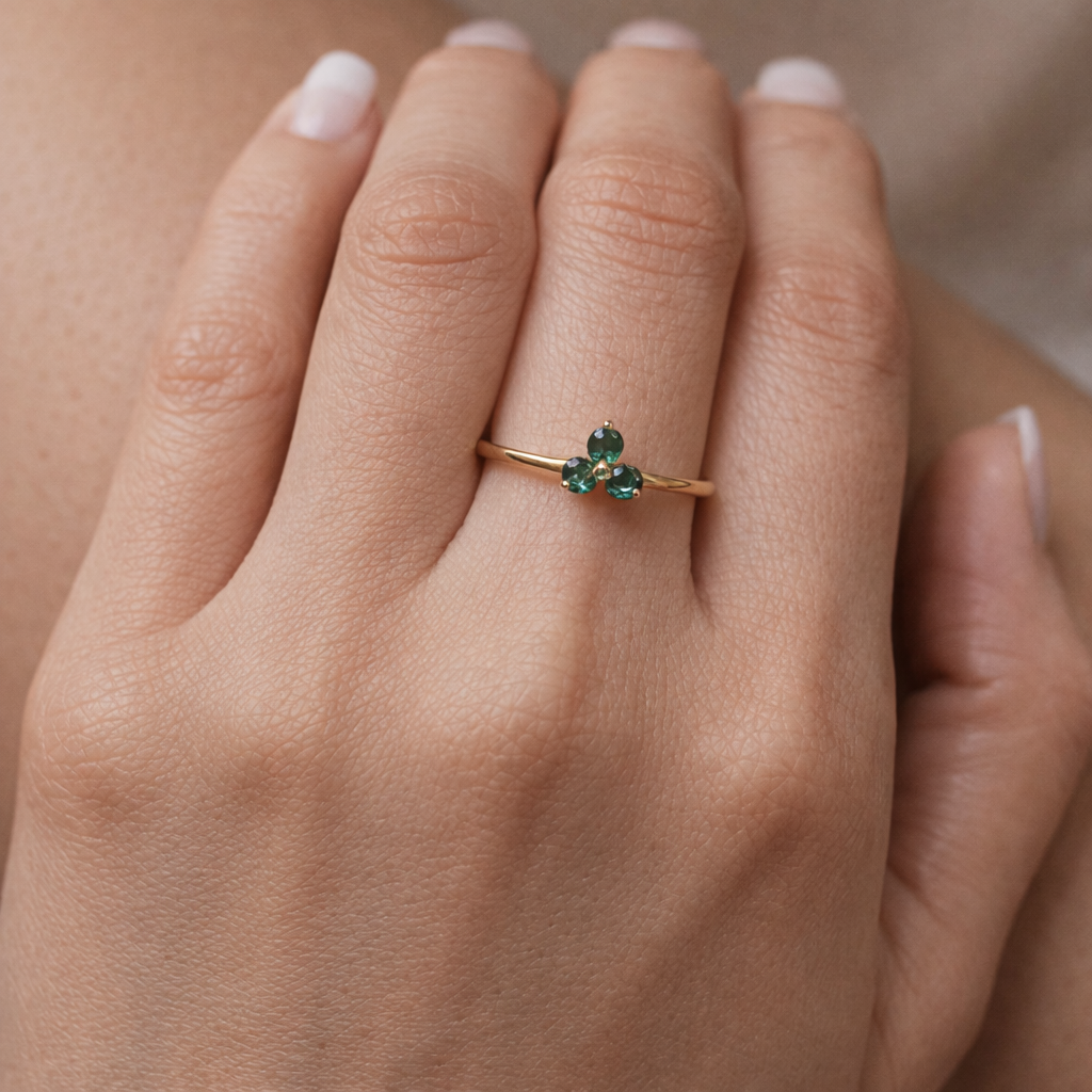 Emerald Trio Ring