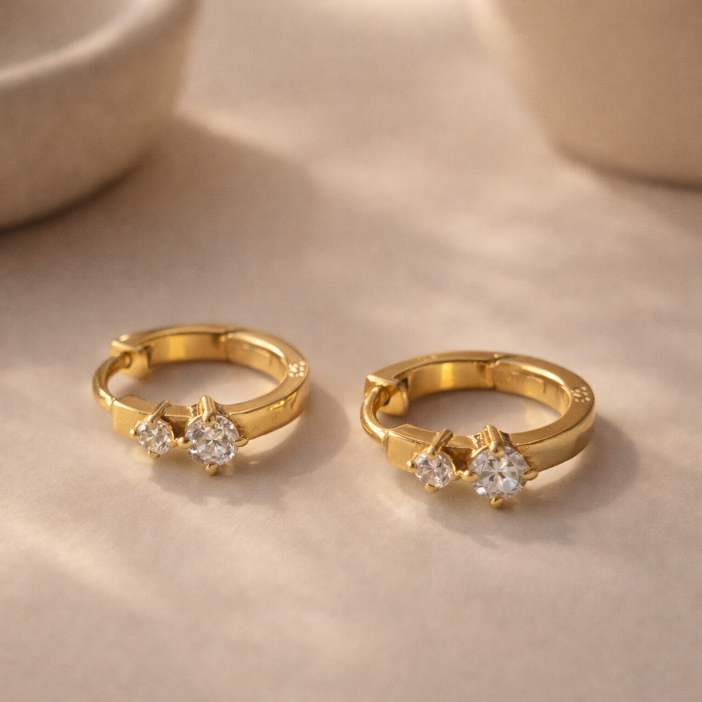Duo Diamond Mini Huggie