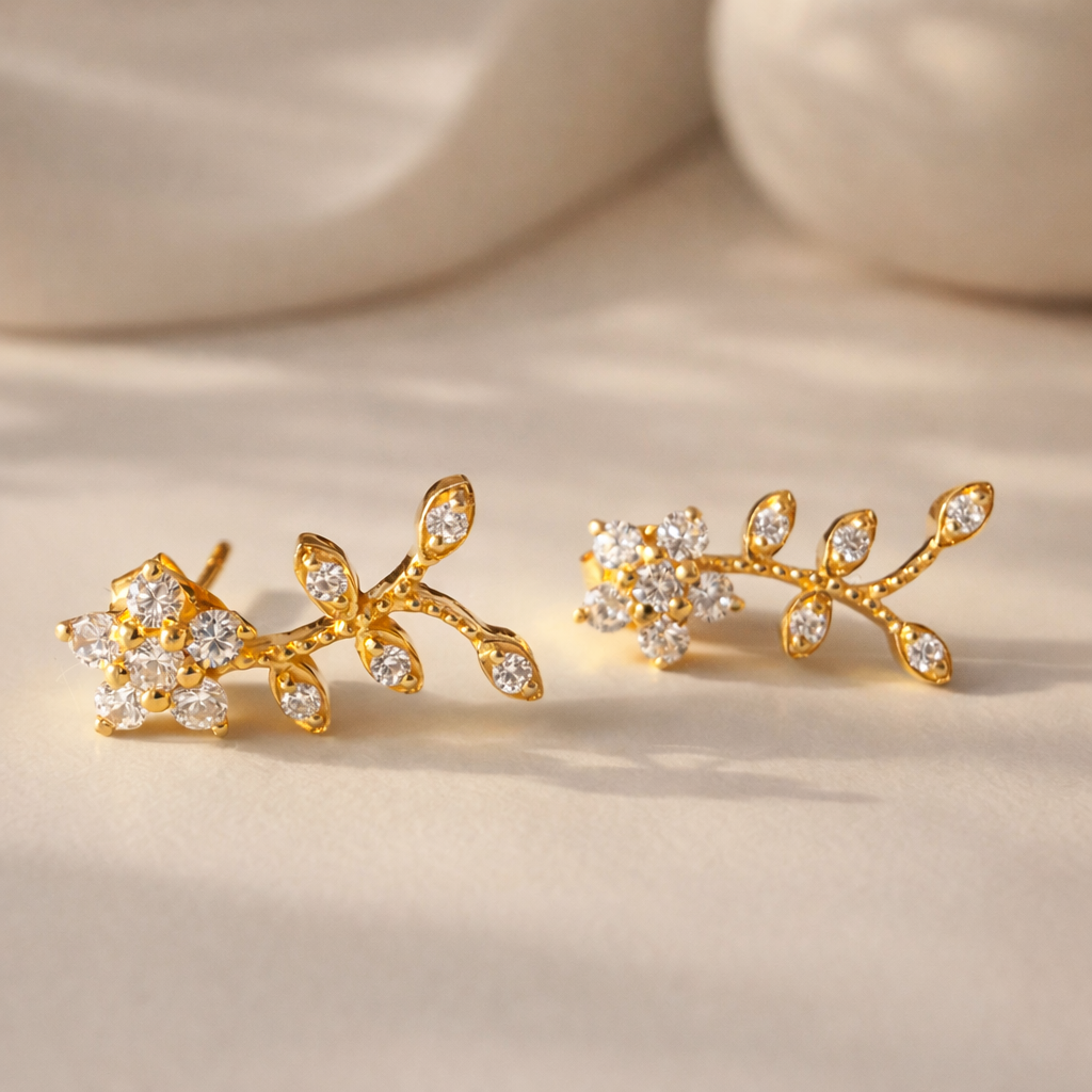 Fluer Petal Diamond Studs