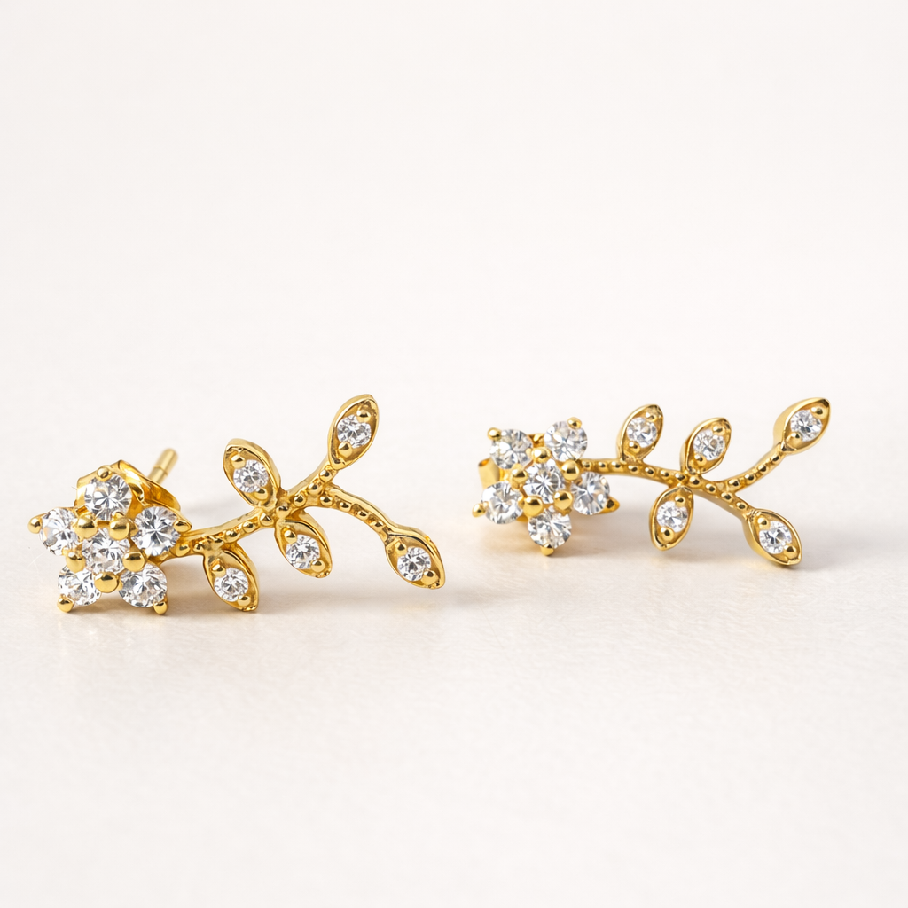 Fluer Petal Diamond Studs