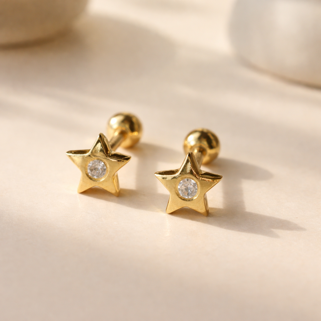 Single Diamond Star Studs