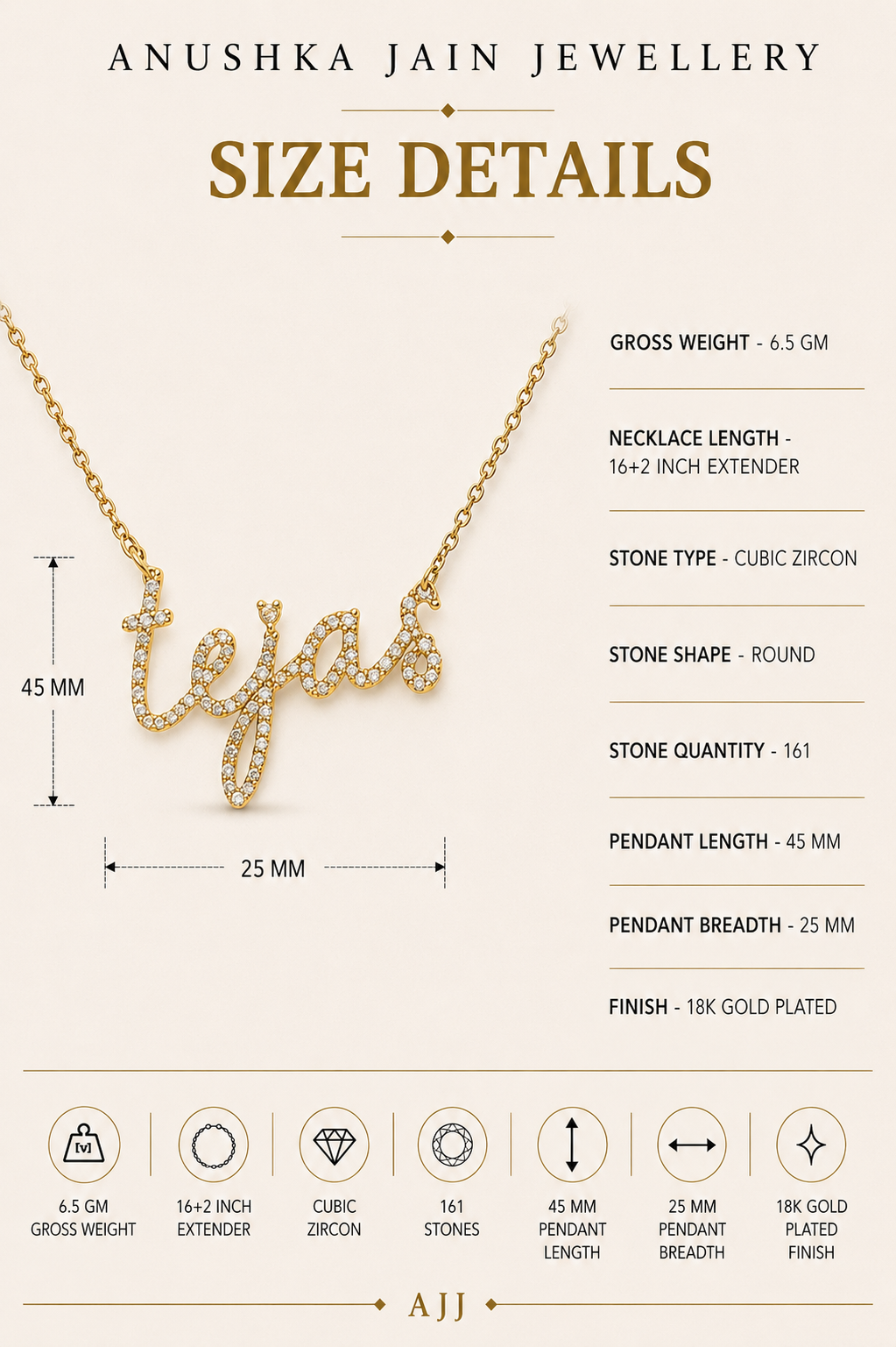 Cursive Diamond Necklace