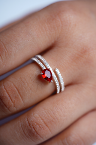Scarlet Spiral  Ring