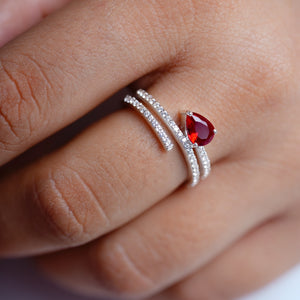 Scarlet Spiral Ring