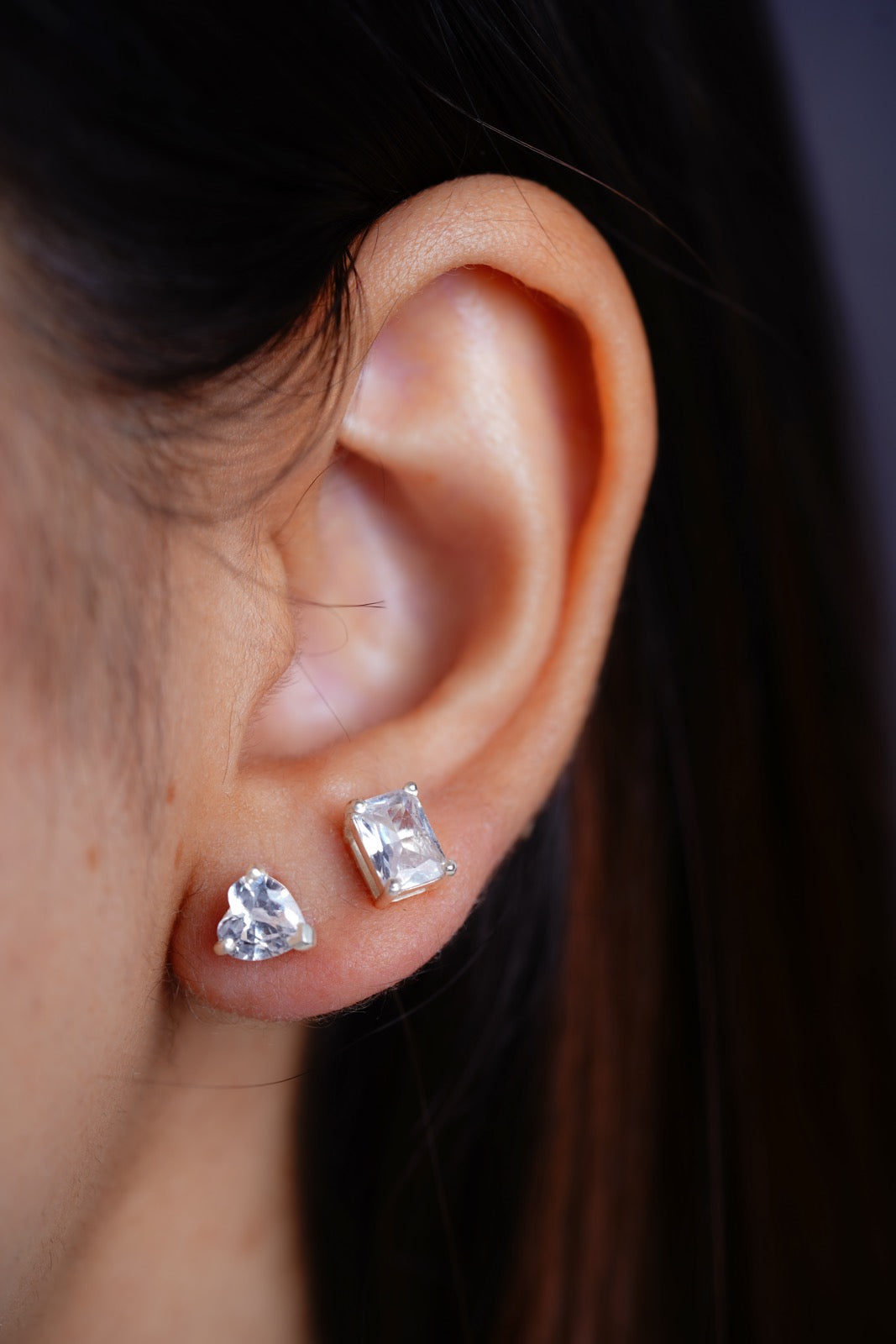 Rectangle Diamond Studs