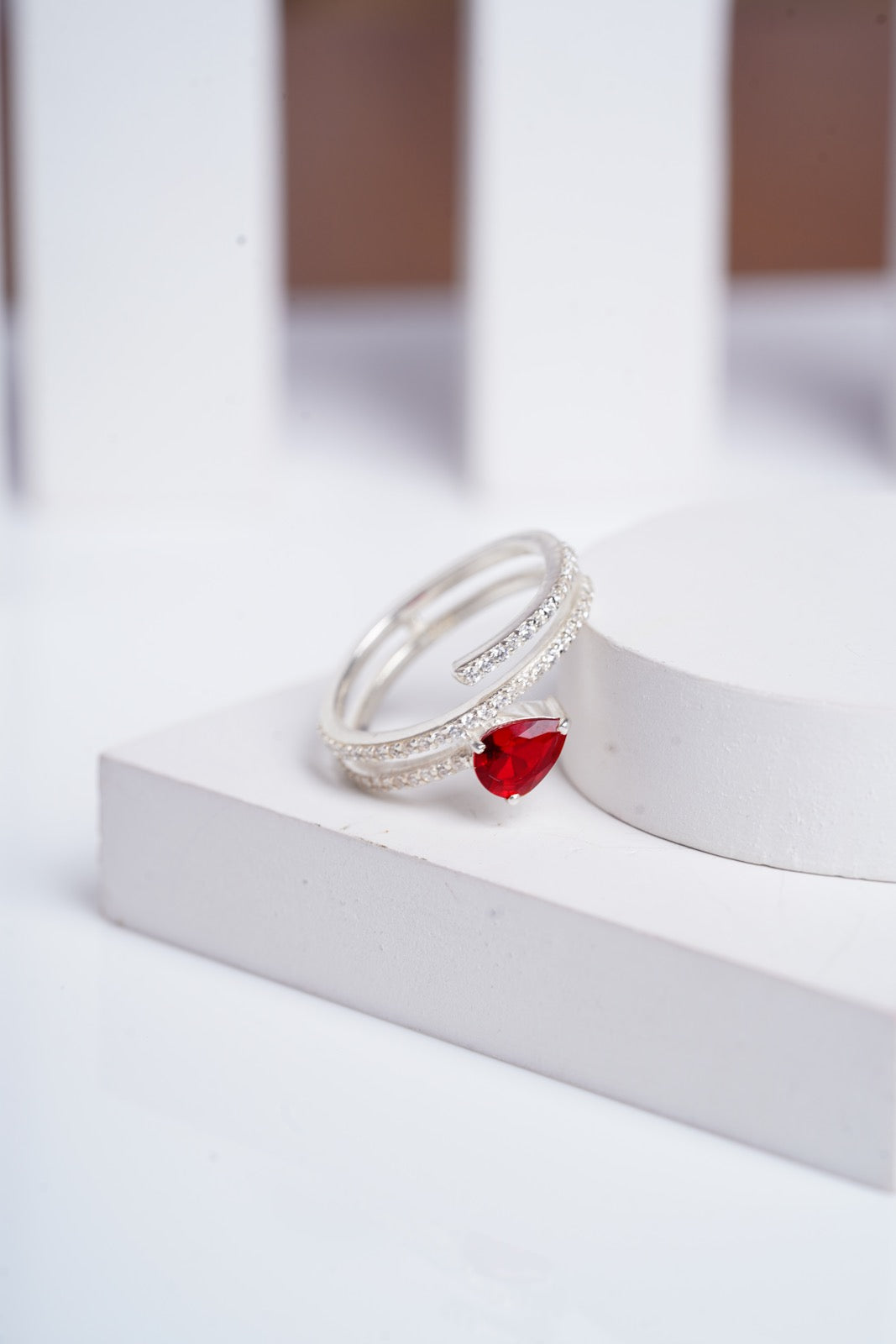 Scarlet Spiral Ring