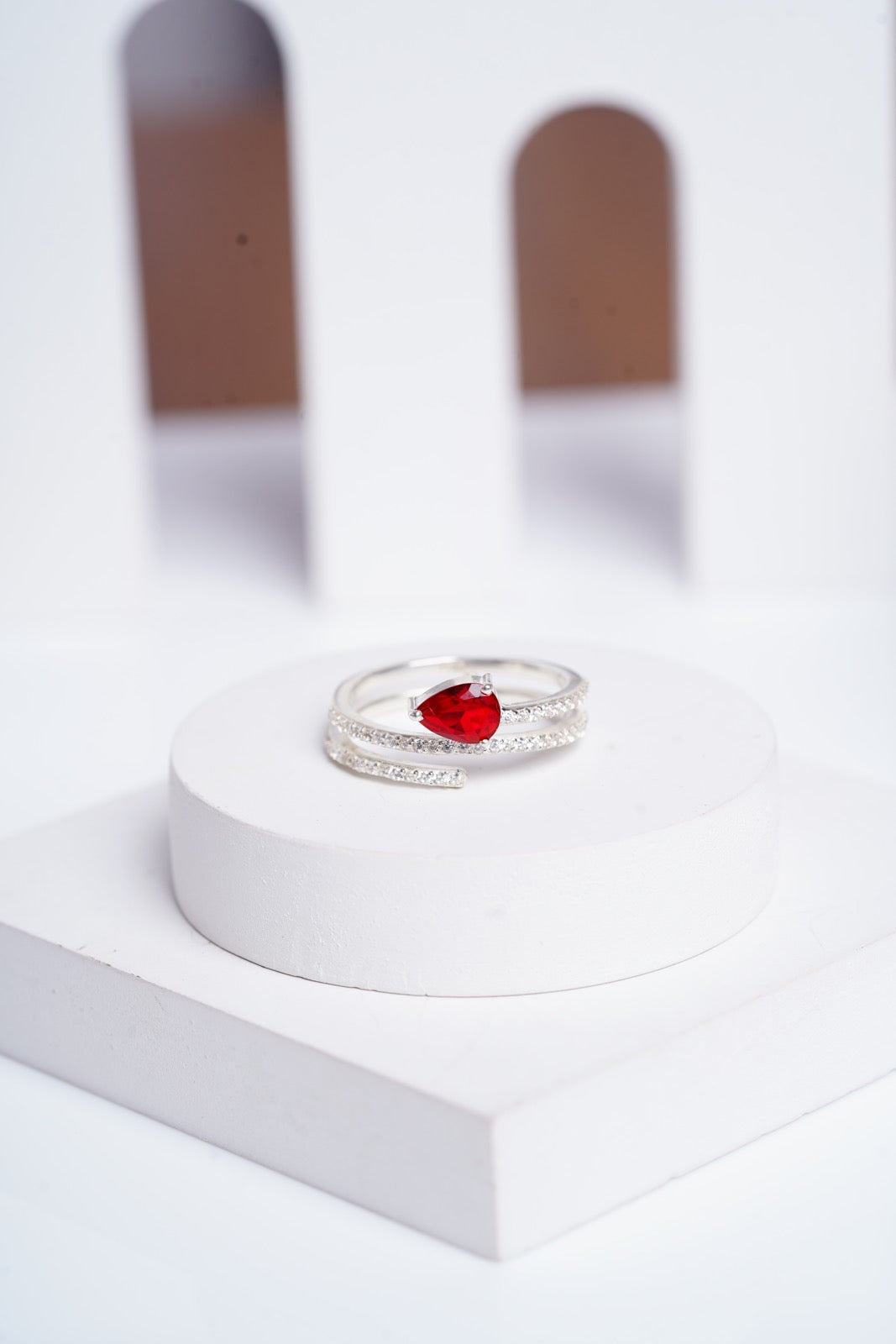 Scarlet Spiral Ring