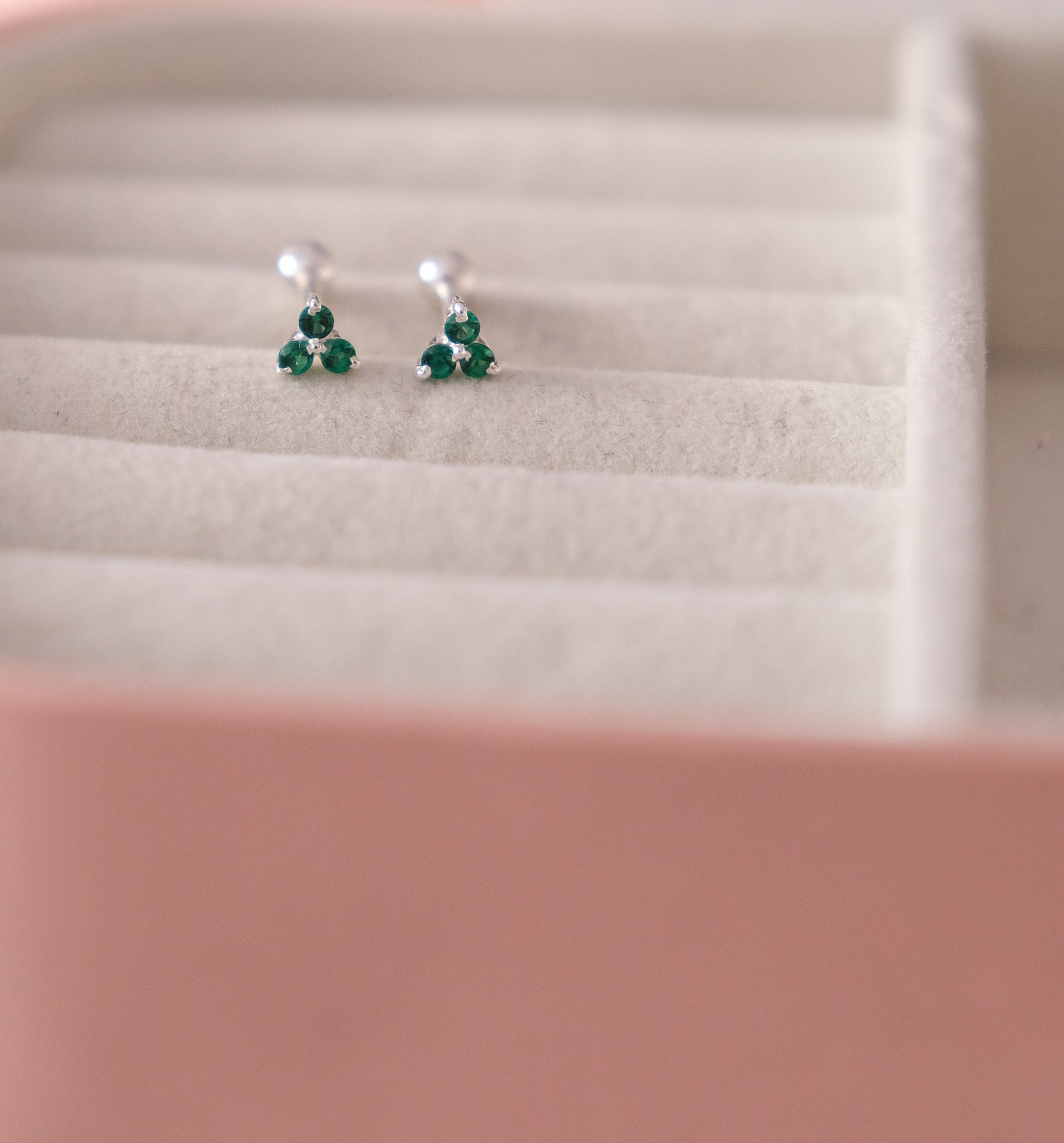 Emerald Trio Studs