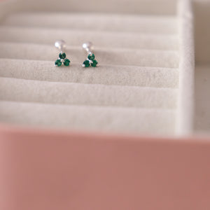 Emerald Trio Studs