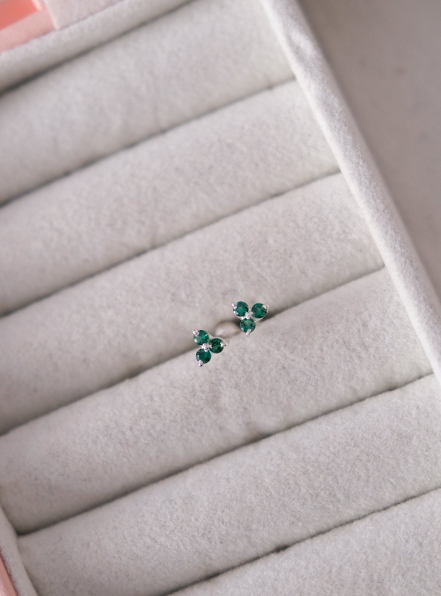 Emerald Trio Studs