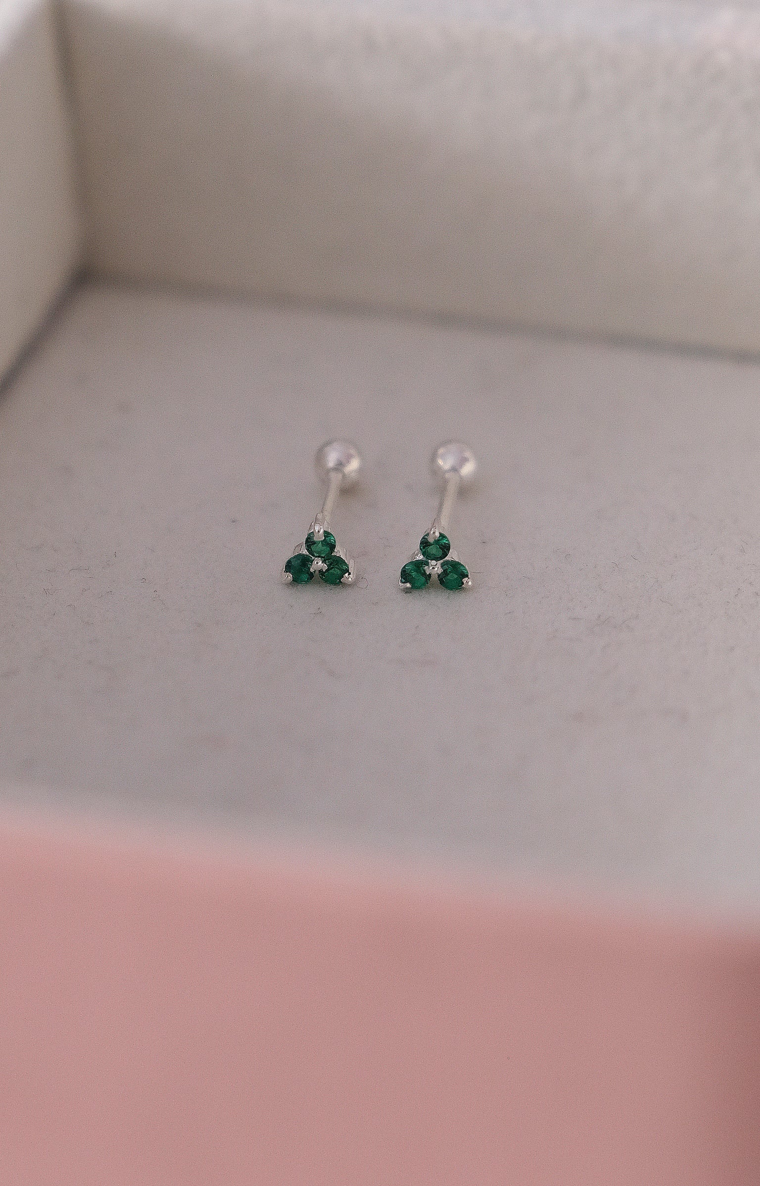 Emerald Trio Studs