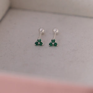 Emerald Trio Studs