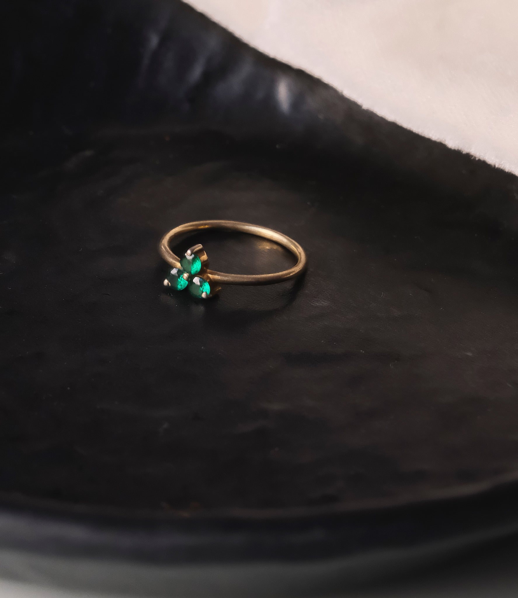 Emerald Trio Ring