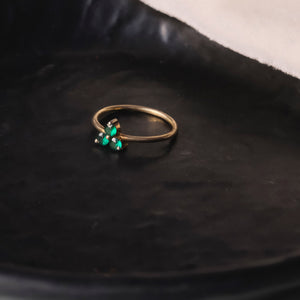 Emerald Trio Ring