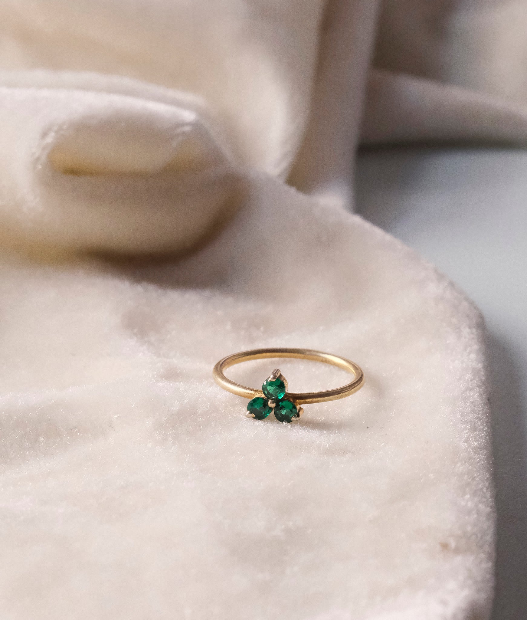 Emerald Trio Ring