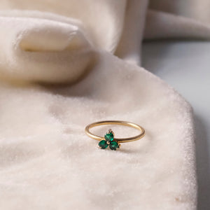 Emerald Trio Ring