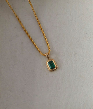 14k Emerald Charm Necklace