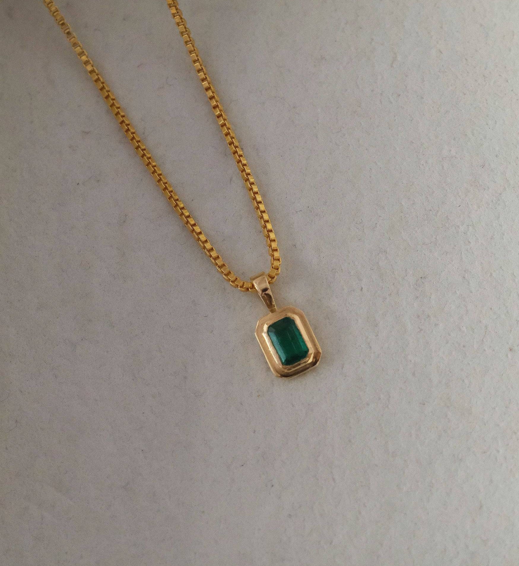 Emerald Charm Necklace