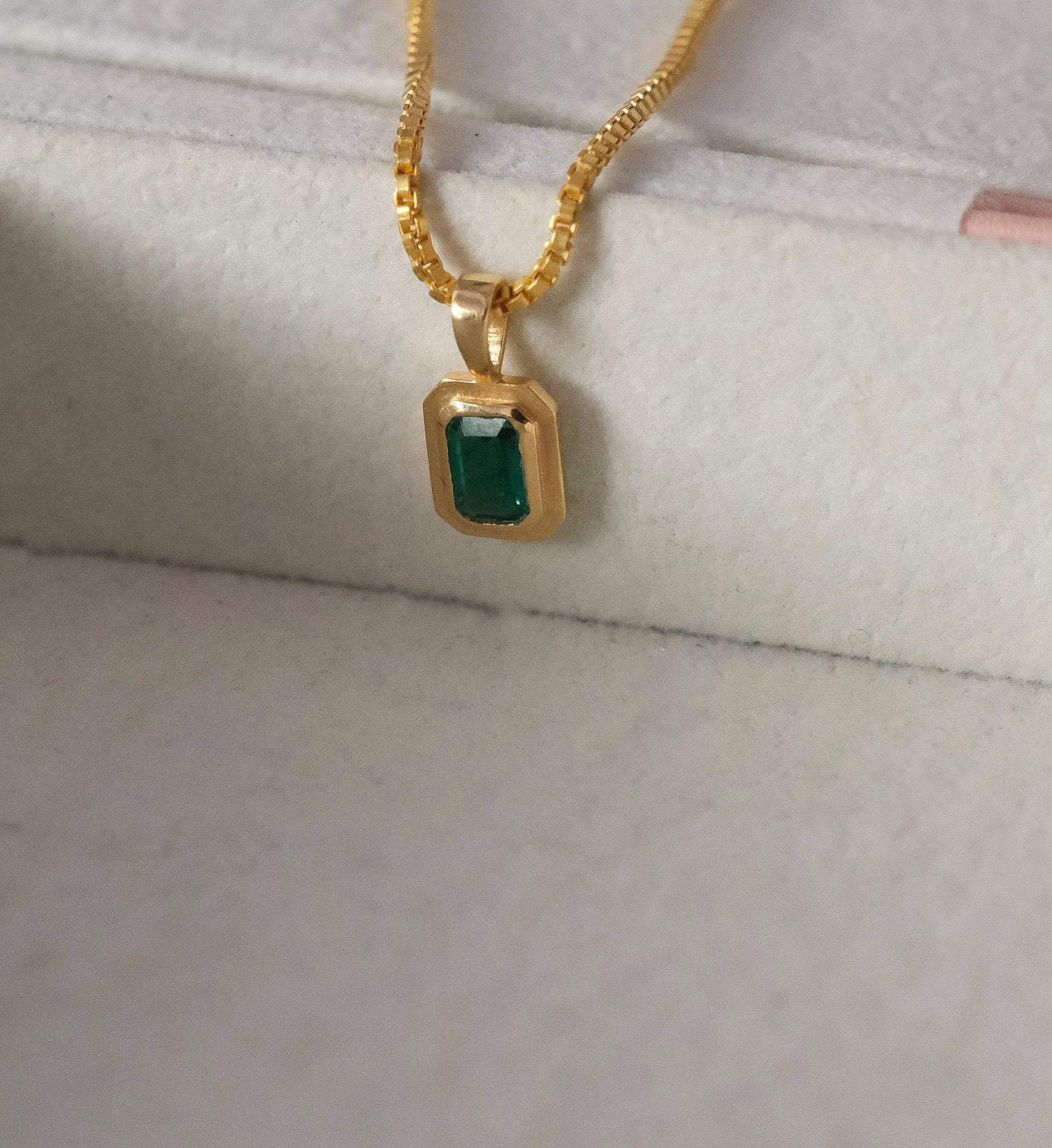 Emerald Charm Necklace