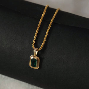 14K Emerald Charm Necklace