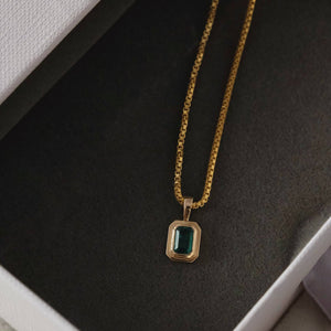 14K Emerald Charm Necklace