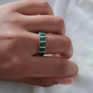 14k Zambian Emerald Eternity