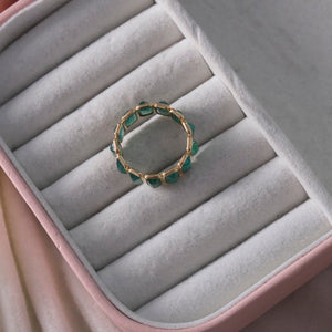 14k Zambian Emerald Eternity