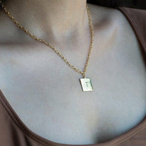 Engraved Square Bar Necklace