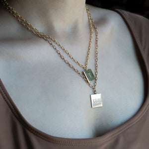 Engraved Square Bar Necklace