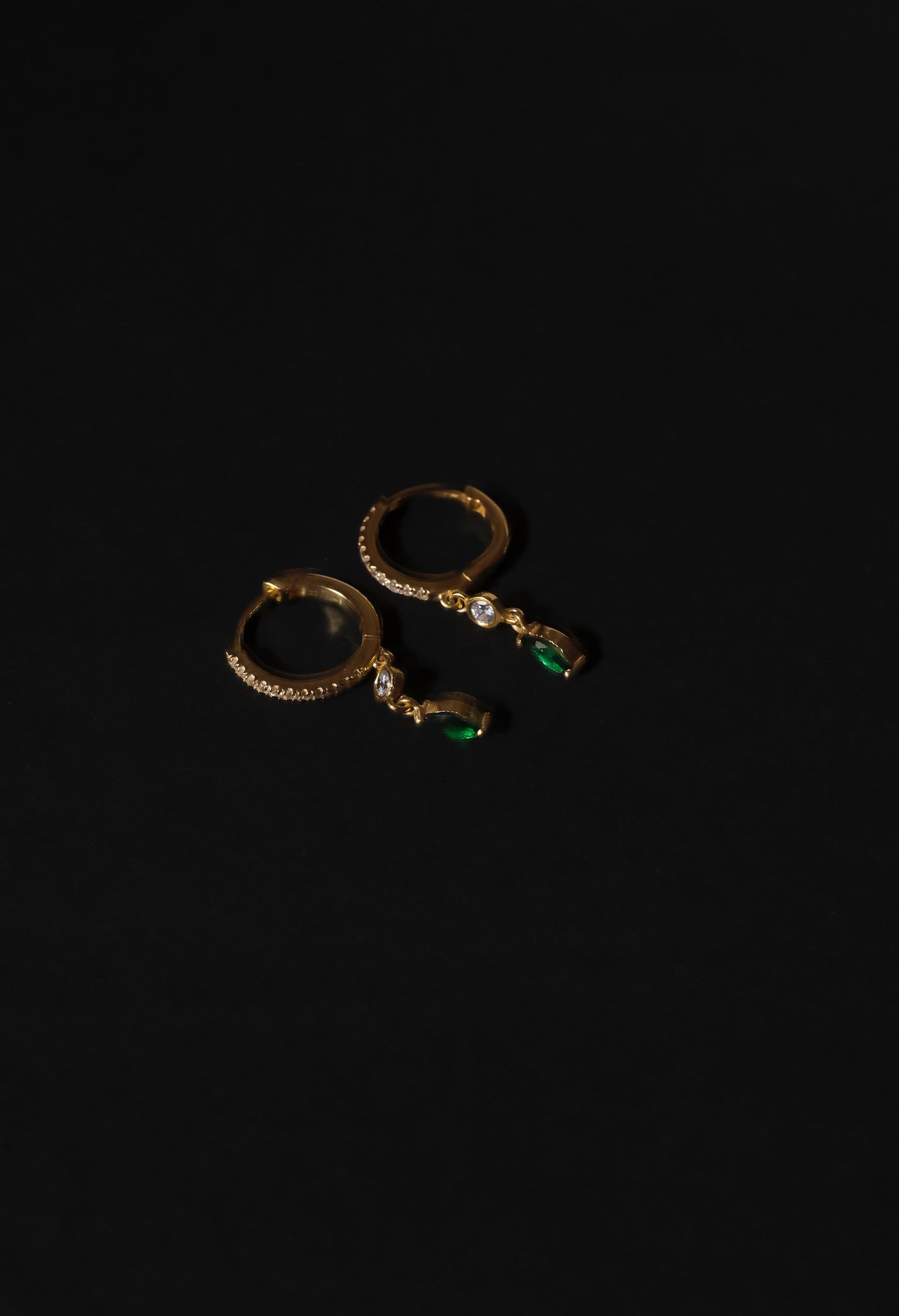 Diamond Hoop Emerald Huggie