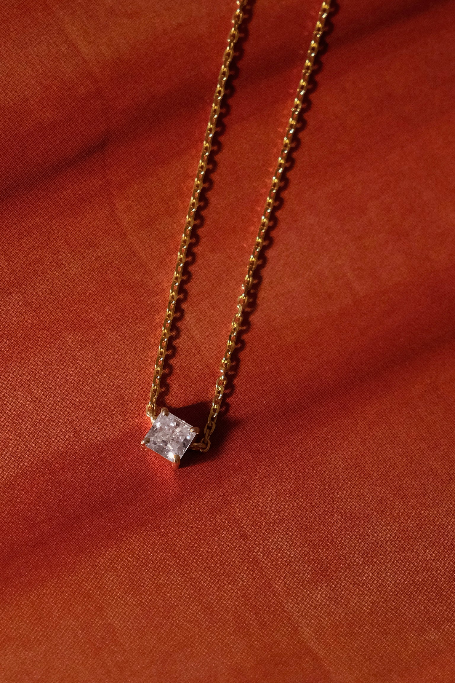 Square Diamond Necklace