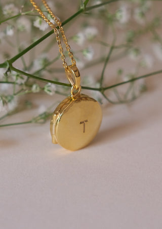 Initial Picture Locket Necklace