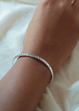 Layered cuff in sterling silver
