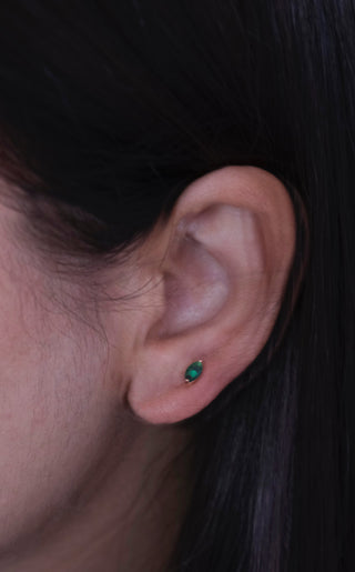 Emerald Marquise Studs