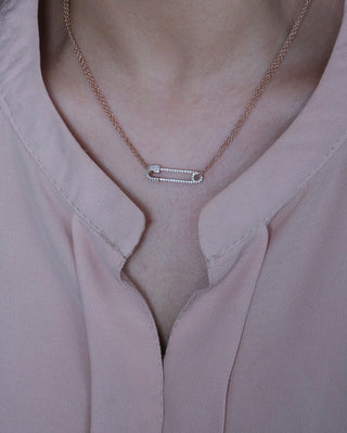 Glam Safety Pin Necklace