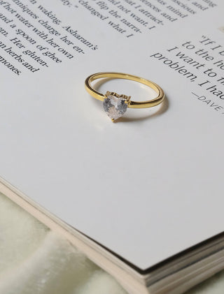 a close up of a book with a ring on it