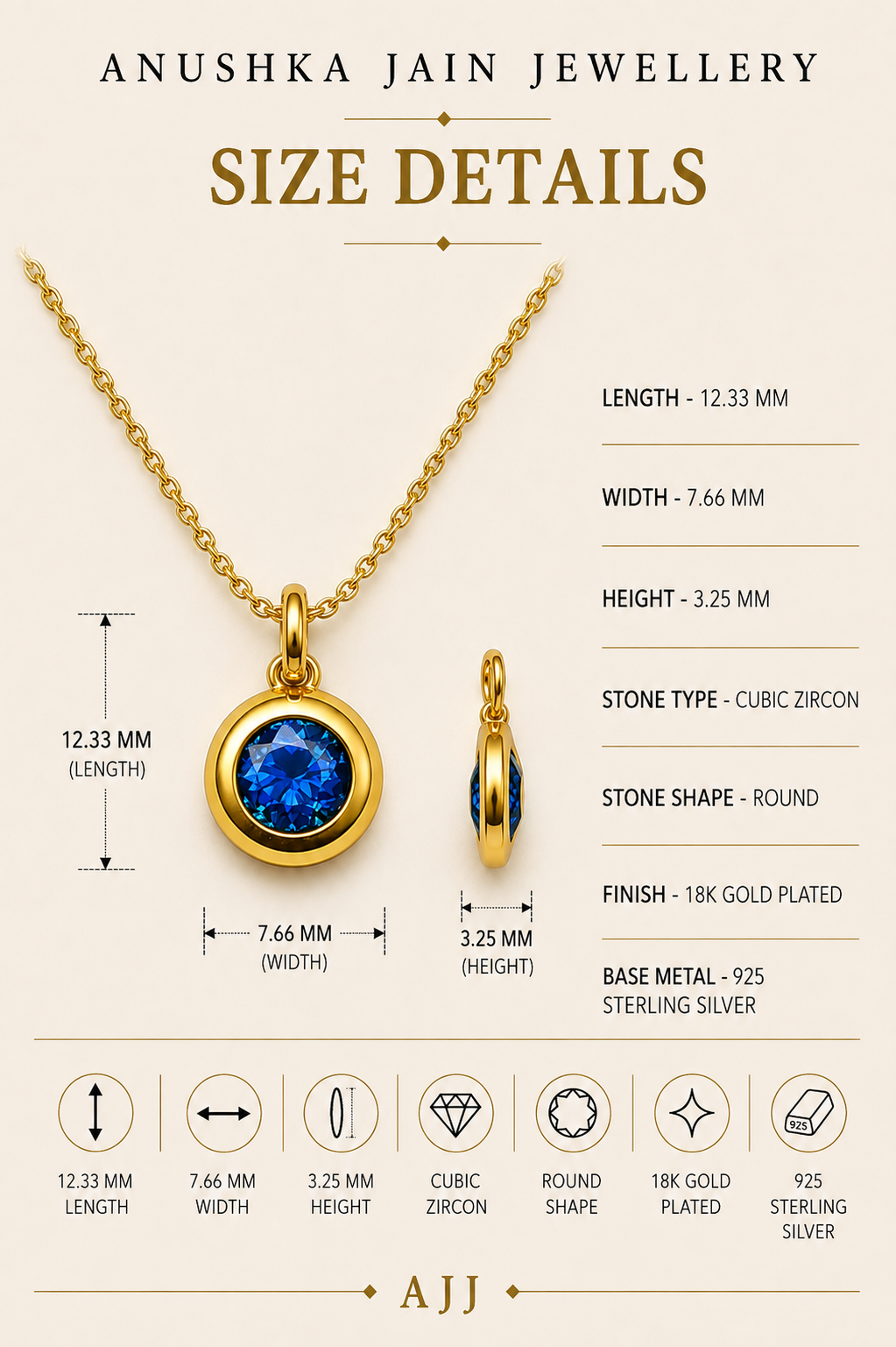 December Birthstone Necklace