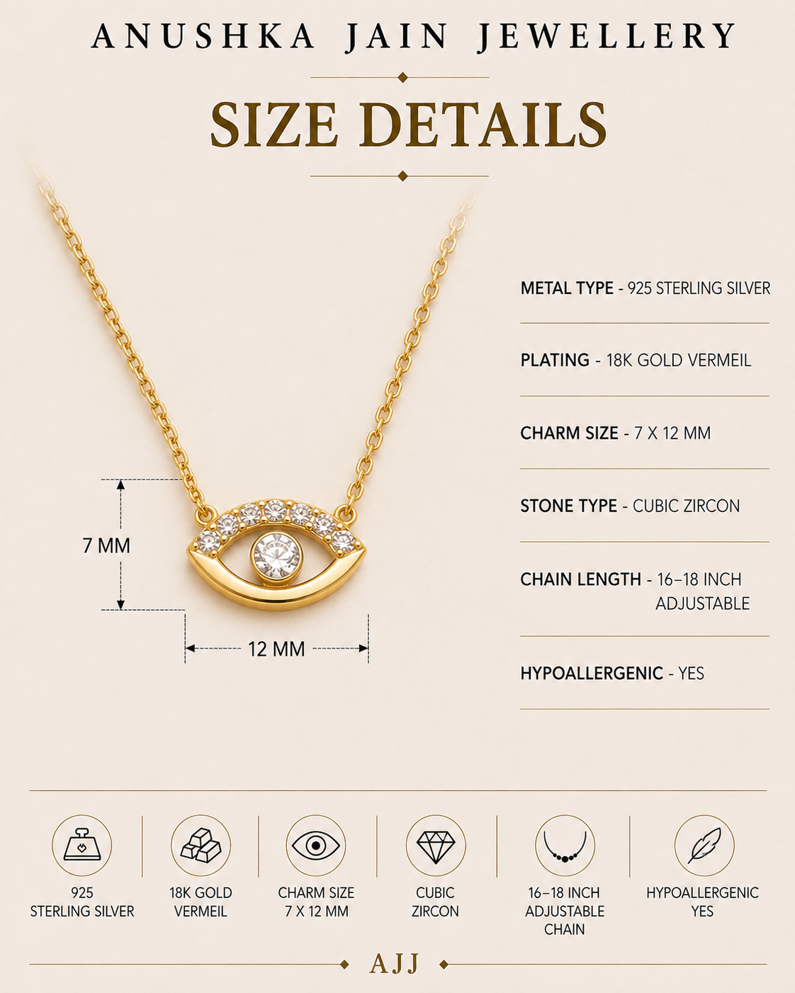 Diamond Evil Eye Protect Necklace