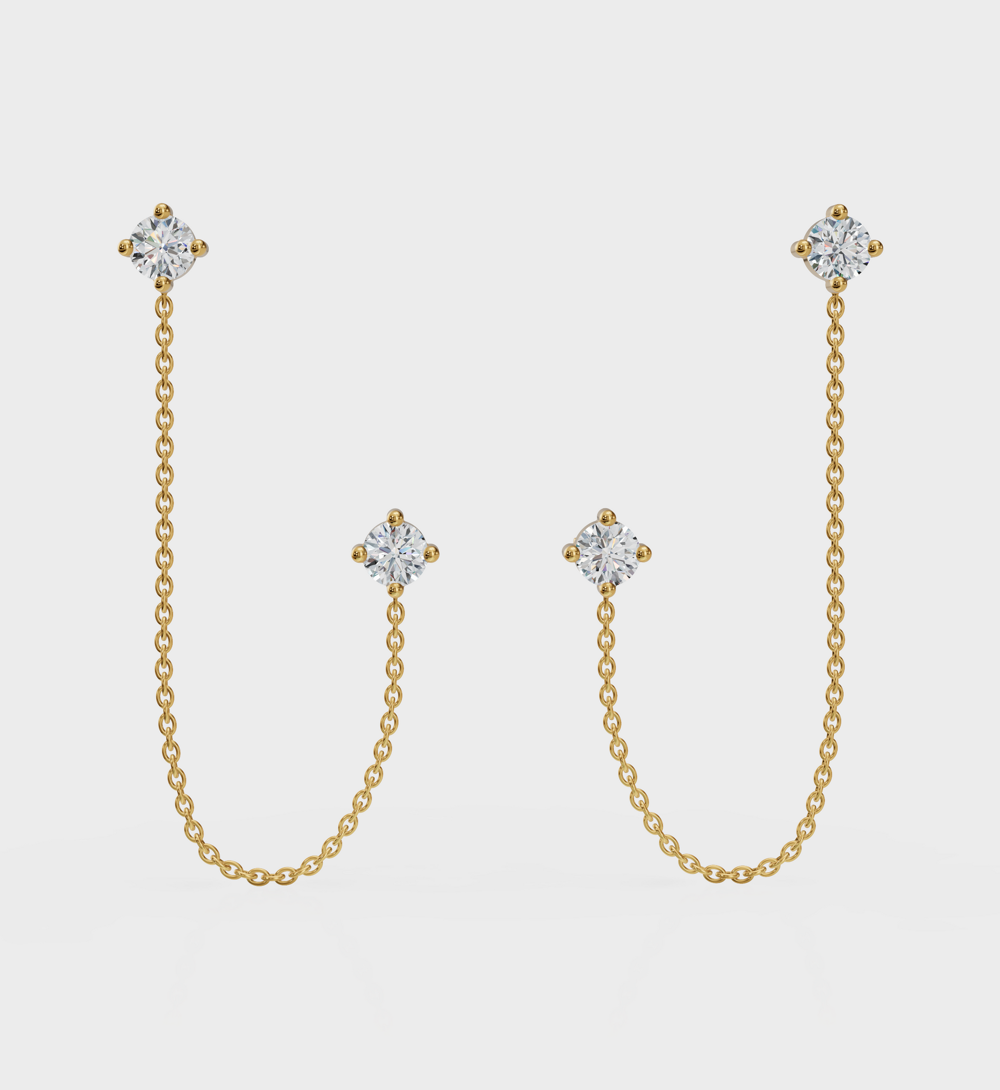 Diamond Ear Chain Studs